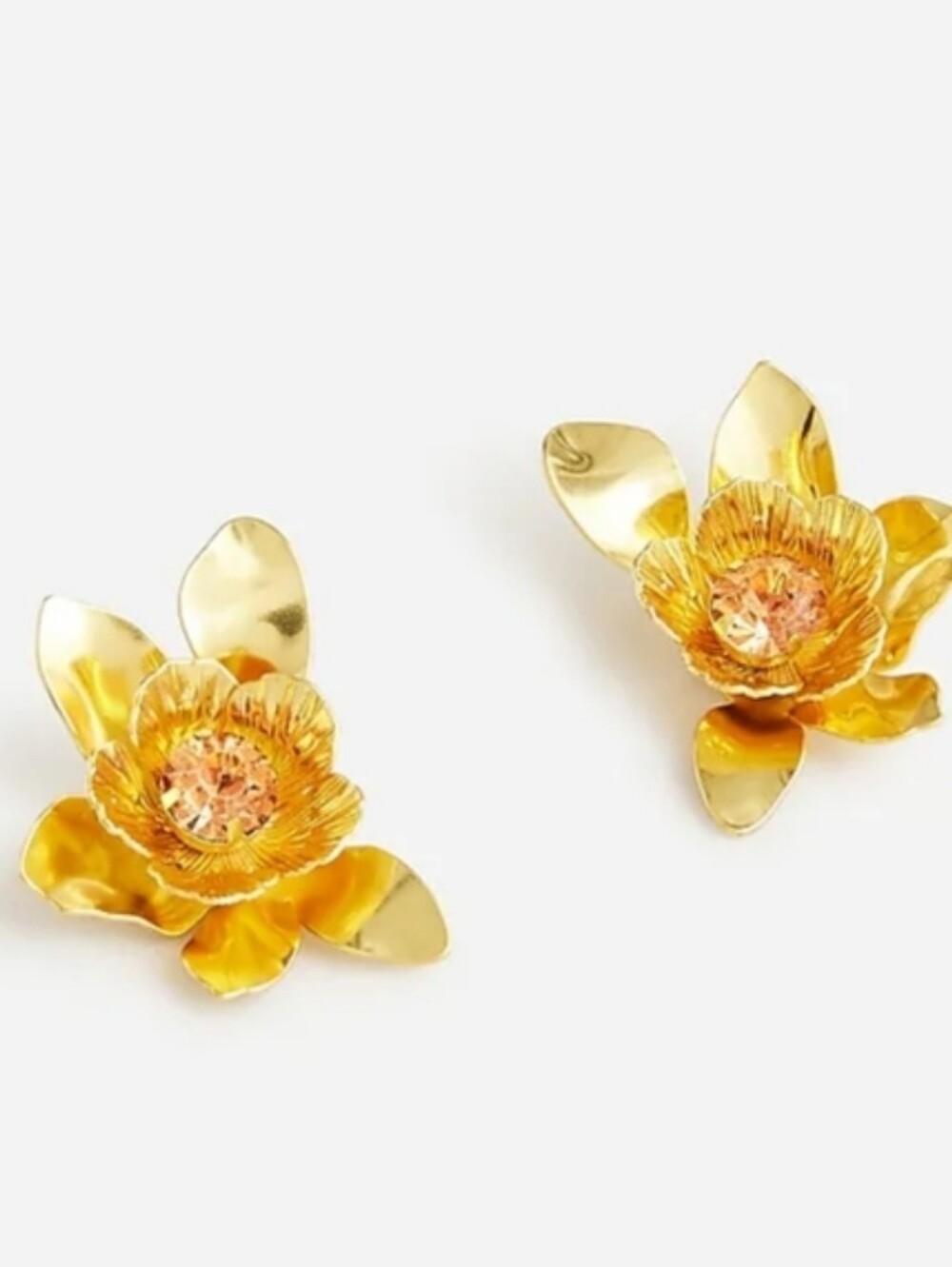 J. Crew Gold Floral Drop Earrings